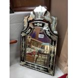 An ornate bevel edge gypsy mirror COLLECT ONLY