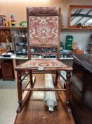 A rocking chair with part upholstered seat & back COLLECT ONLY