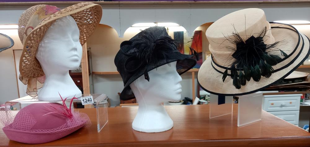 6 vintage ladies hats & a fascinator (heads not included) COLLECT ONLY - Image 3 of 3
