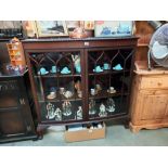 A good mahogany bow front display cabinet, COLLECT ONLY.