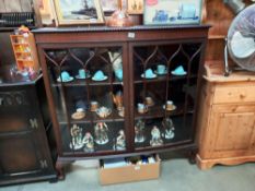A good mahogany bow front display cabinet, COLLECT ONLY.