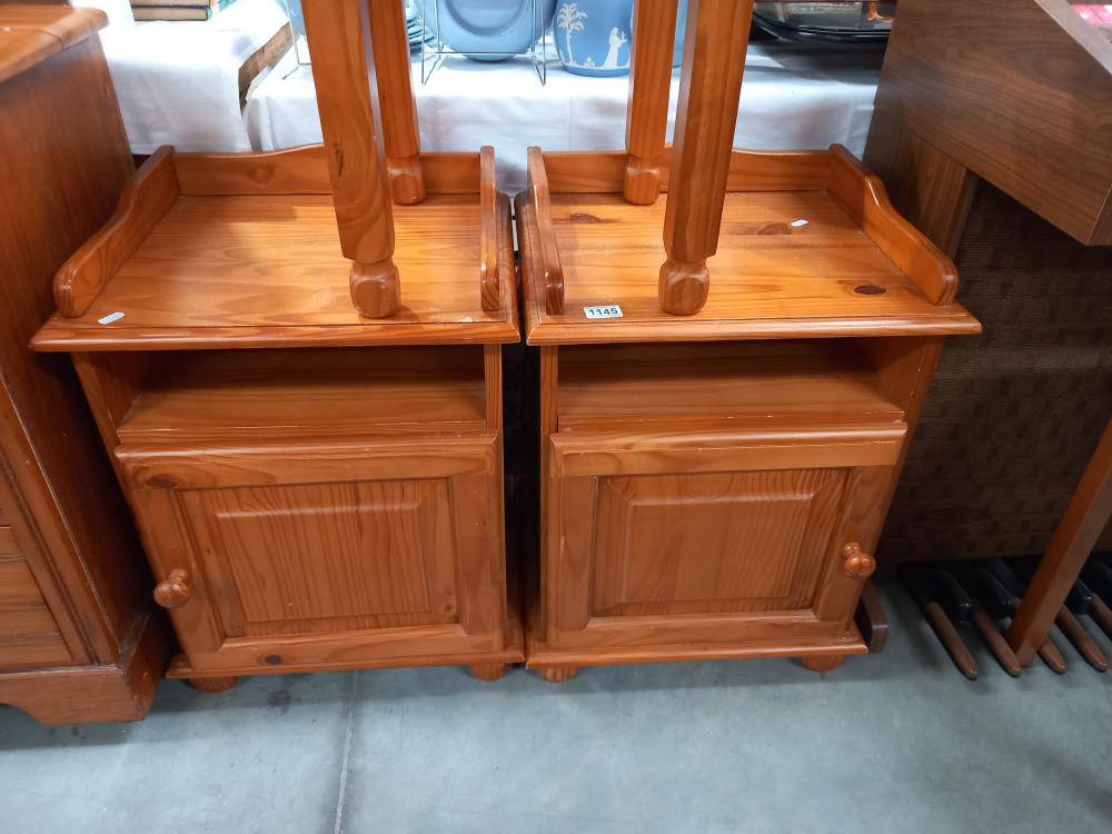 A pair of solid pine bedside cupboards COLLECT ONLY