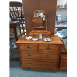 A satin walnut dressing table COLLECT ONLY