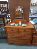 A satin walnut dressing table COLLECT ONLY