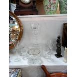 A pair of tall twisted stem glasses & crystal glass posy bowl vase etc. COLLECT ONLY