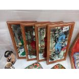 4 vintage art deco style 4 seasons pictures mirrors COLLECT ONLY
