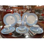 A modern blue & white with gilt lining Doulton dinner set COLLECT ONLY