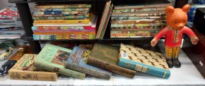 A quantity of Rupert annuals & other children's books including Black Beauty & a vintage Rupert