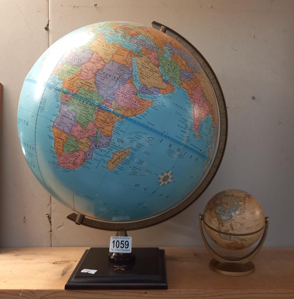 A vintage globe & 1 other, COLLECT ONLY