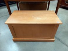 A modern solid oak blanket box COLLECT ONLY