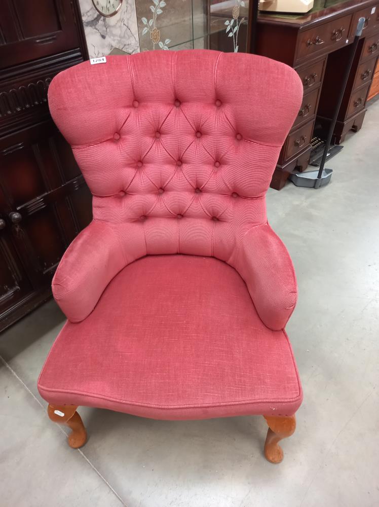 A Deep Button pink Draylon nursing chair COLLECT ONLY.