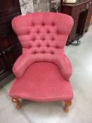 A Deep Button pink Draylon nursing chair COLLECT ONLY.