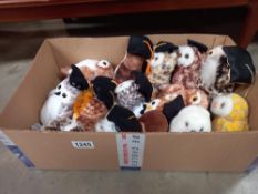 A box of TY Beanie Babies owls