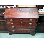 A Georgian mahogany bureau COLLECT ONLY.