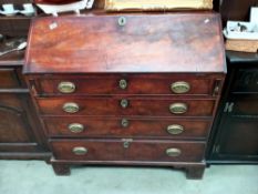 A Georgian mahogany bureau COLLECT ONLY.