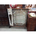 A retro 1950's display cabinet with integral working Smiths clock COLLECT ONLY