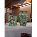 A Sylvac 699 pottery vase & a Sylvac planter COLLECT ONLY