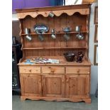 A three door pine dresser, COLLECT ONLY.