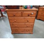 A Solid 2 over 3 pine chest of drawers COLLECT ONLY