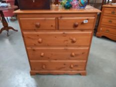 A Solid 2 over 3 pine chest of drawers COLLECT ONLY