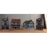 4 limited edition Kingshill creators ornaments of old Lincoln buildings