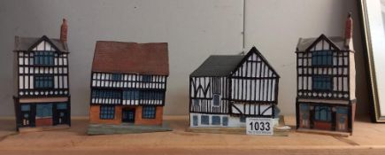 4 limited edition Kingshill creators ornaments of old Lincoln buildings