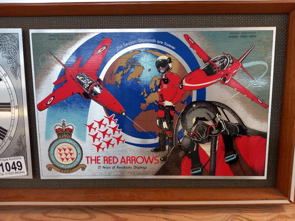 A vintage Red Arrows 21 years of displays wall clock COLLECT ONLY - Image 2 of 3