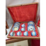 A vintage cased Japanese relief painted tea set COLLECT ONLY