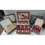 A quantity of vintage sets of cutlery COLLECT ONLY