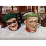 A large Royal Doulton character jugs, D6528, Dick Turpin & Beswick Scrooge COLLECT ONLY