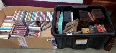 2 boxes of CD's & cassette tapes, mostly easy & a few pop etc. COLLECT ONLY