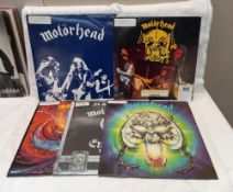 3 Motorhead albums & 2 x 12" singles including Berr Drinkers on pink vinyl, RCM grade very good,