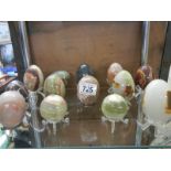 A mixed lot of onyx eggs etc.,