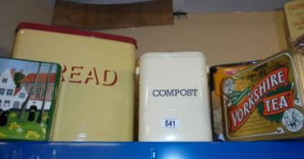 A mixed lot of tins including bread bin etc., COLLECT ONLY.