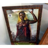 A framed and glazed study of an African lady. COLLECT ONLY.