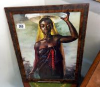 A framed and glazed study of an African lady. COLLECT ONLY.