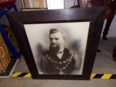 A framed & glazed 20th century print of a gentleman in office.