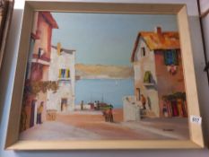 A pastel coastal scene signed R E Saunders, COLLECT ONLY.