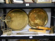 A mixed lot of brass ware. COLLECT ONLY.