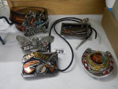 A quantity of decorative belt buckles etc.,