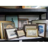 A mixed lot of framed and glazed prints etc., COLLECT ONLY.