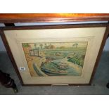 A framed and glazed watercolour signed G H Zoid, COLLECT ONLY.