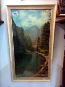 A framed oil on board rural scene. COLLECT ONLY.