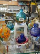 A good lot of coloured glass vases.