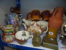 A mixed lot of ceramics including jugs, teapot, tankards etc., COLLECT ONLY.
