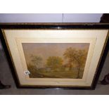 A framed and glazed watercolour rural scene, COLLECT ONLY.