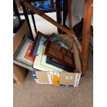 A box of photo frames etc