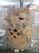 An old terracotta garden owl statue, COLLECT ONLY.