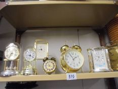 Seven assorted clocks including anniversary.