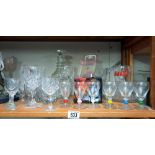 A mixed lot of drinking glasses, COLLECT ONLY.